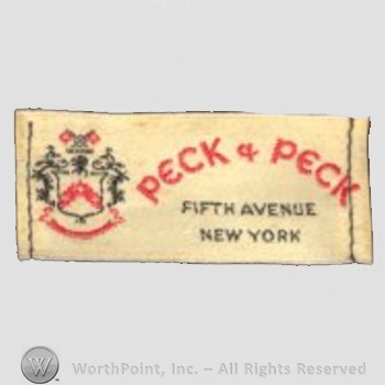 Clothing label : Peck & Peck.