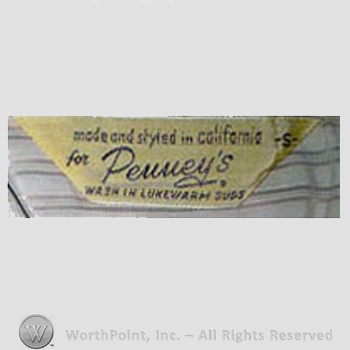 Clothing label : J.C. Penney.