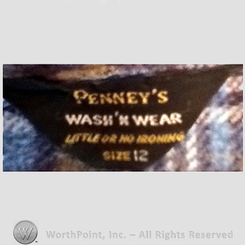 Clothing label : J.C. Penney.