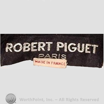 Clothing label : Robert Piguet.