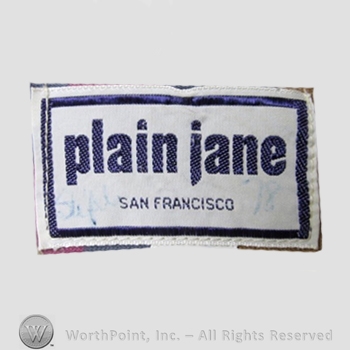 Clothing label : Plain Jane Dress Company.