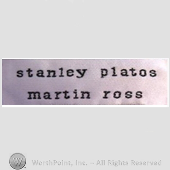Clothing label : Stanley Platos - Martin Ross.