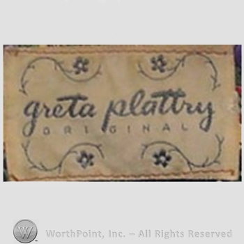 Clothing label : Greta Plattry.