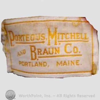 Clothing label : Porteous, Mitchell, and Braun Co.