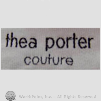 Clothing label : Thea Porter.