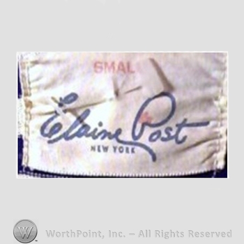 Clothing label : Elaine Post.