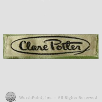Clothing label : Clare Potter.