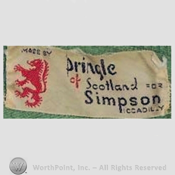 Clothing label : Pringle of Scotland.