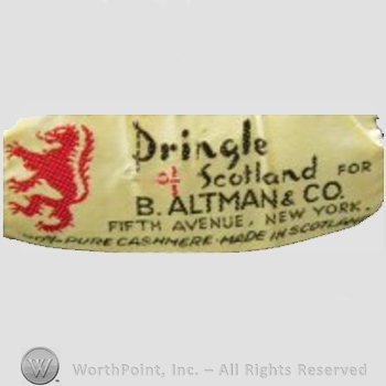 Clothing label : Pringle of Scotland.