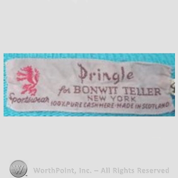 Clothing label : Pringle of Scotland.