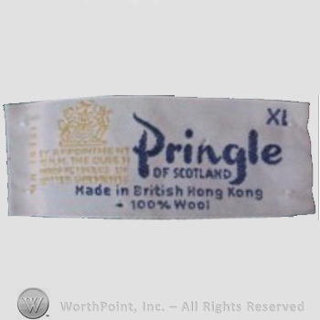 Clothing label : Pringle of Scotland.