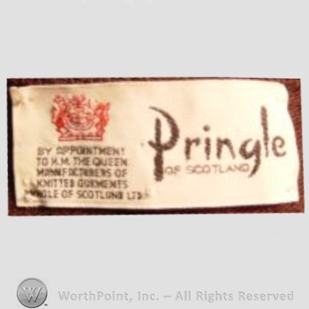 Clothing label : Pringle of Scotland.