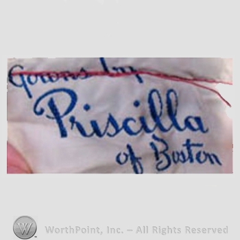 Clothing label : Priscilla of Boston.