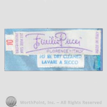 Clothing label : Emilio Pucci.