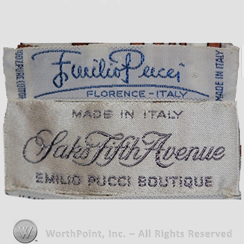 Clothing label : Emilio Pucci.