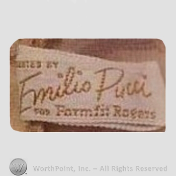 Clothing label : Emilio Pucci.