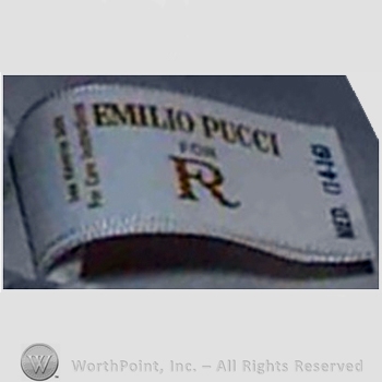 Clothing label : Emilio Pucci.