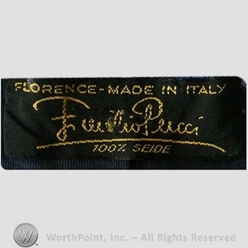 Clothing label : Emilio Pucci.