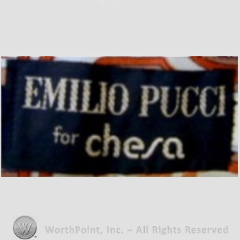 Clothing label : Emilio Pucci.