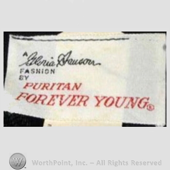 Clothing label : Puritan Dress Company.