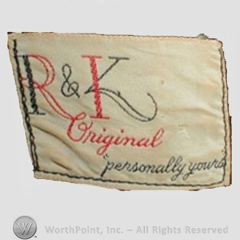Clothing label : R & K Originals.