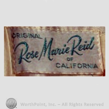 Clothing label : Rose Marie Reid.