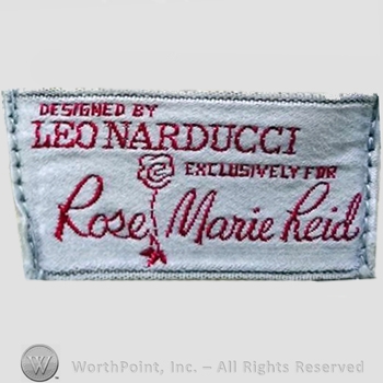 Clothing label : Rose Marie Reid.