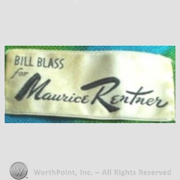 Clothing label : Maurice Rentner.