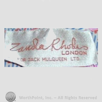 Clothing label : Zandra Rhodes.