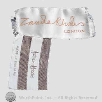 Clothing label : Zandra Rhodes.