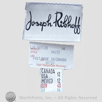 Clothing label : Joseph Ribkoff.