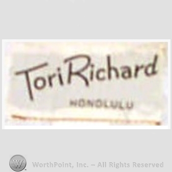 Clothing label : Tori Richard.