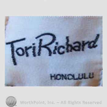 Clothing label : Tori Richard.