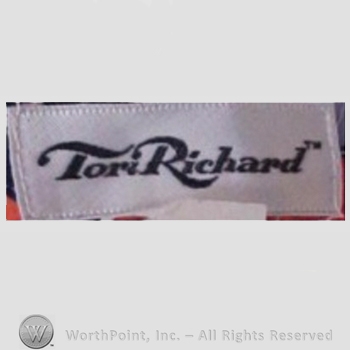 Clothing label : Tori Richard.