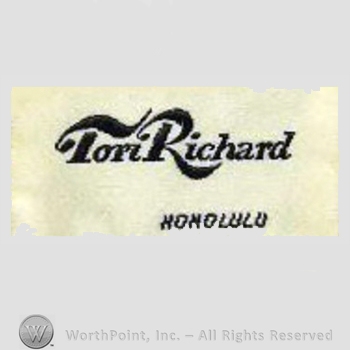 Clothing label : Tori Richard.