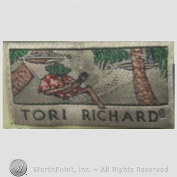 Clothing label : Tori Richard.