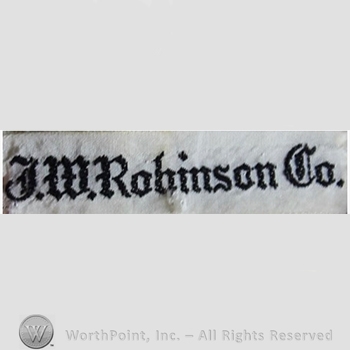 Clothing label : J.W. Robinson Co.