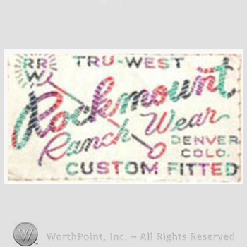 Clothing label : Rockmount Ranch Wear.