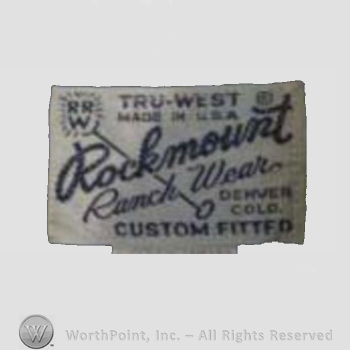 Clothing label : Rockmount Ranch Wear.