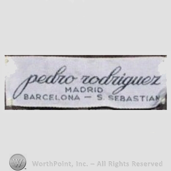 Clothing label : Pedro Rodriguez.