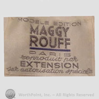 Clothing label : Maggy Rouff.