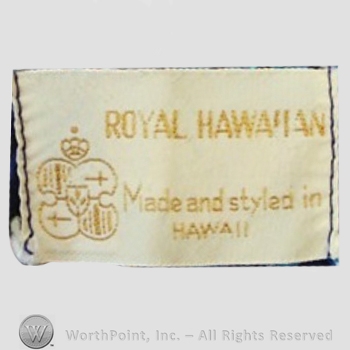 Clothing label : Royal Hawaiian.