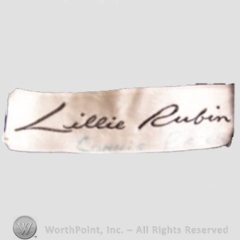 Clothing label : Lillie Rubin.