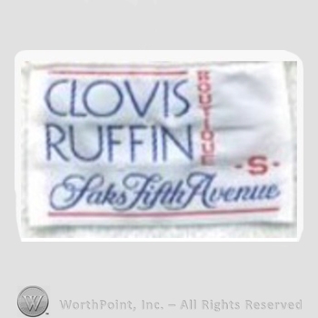 Clothing label : Clovis Ruffin.