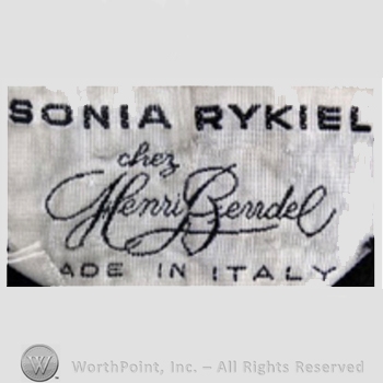 Clothing label : Sonia Rykiel.