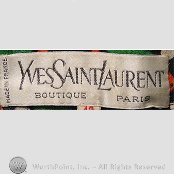 Clothing label : Yves Saint Laurent.