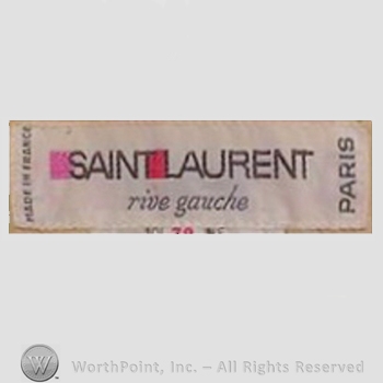 Clothing label : Yves Saint Laurent.