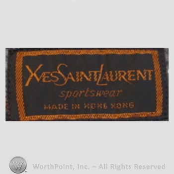 Clothing label : Yves Saint Laurent.