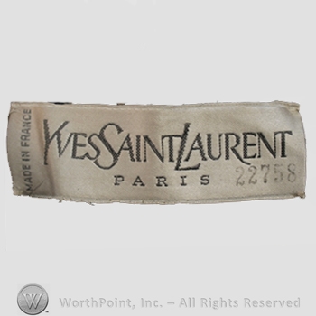 Clothing label : Yves Saint Laurent.