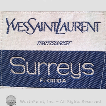 Clothing label : Yves Saint Laurent.